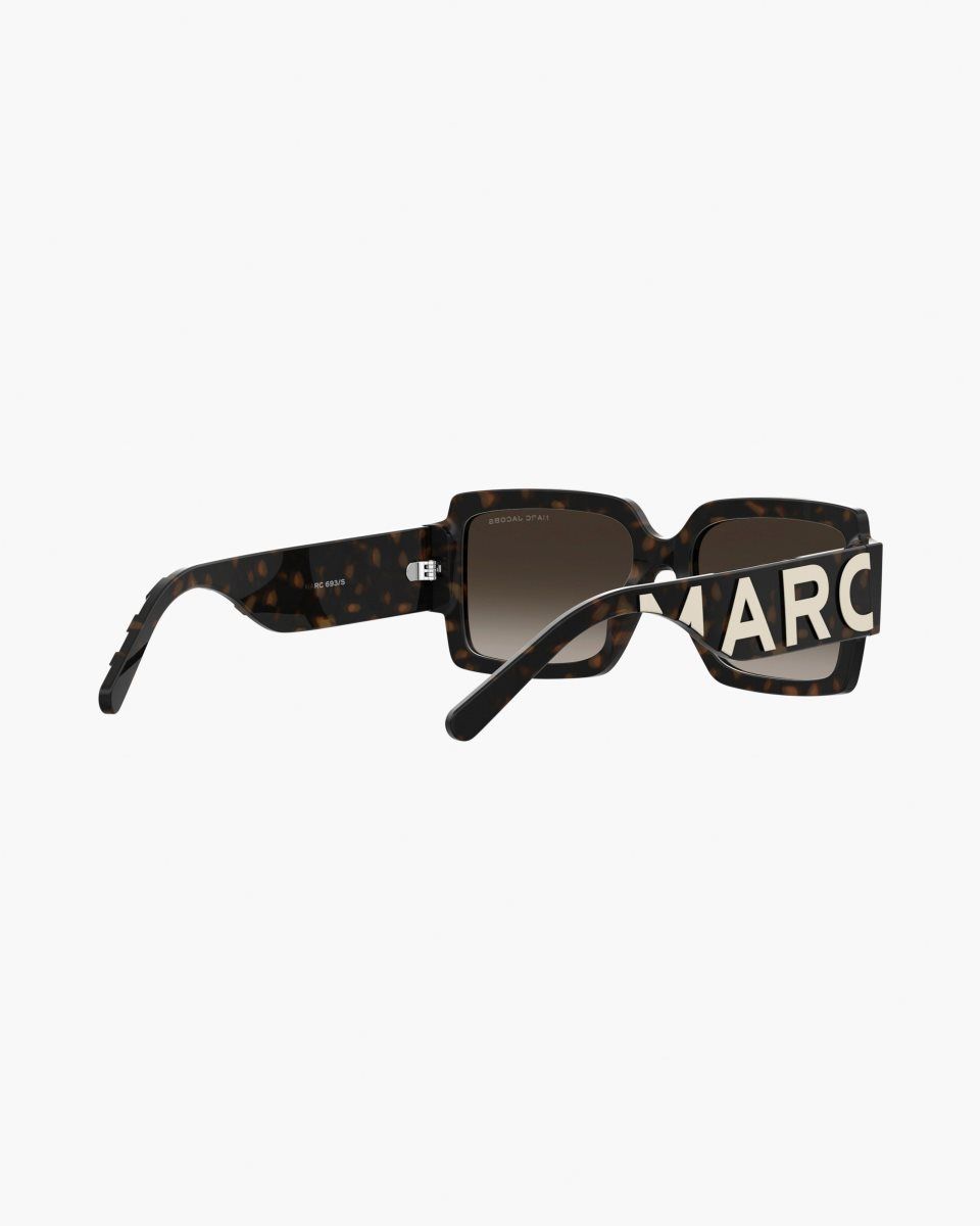 Havana Marc Jacobs The Bold Logo Square Sunglasses | 623JUPHYL