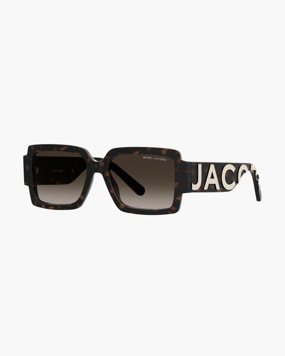 Havana Marc Jacobs The Bold Logo Square Sunglasses | 623JUPHYL