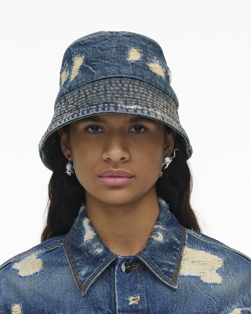 Indigo Marc Jacobs The Rip And Repair Bucket Hat | 194GFCNUY