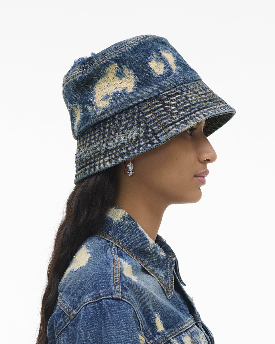 Indigo Marc Jacobs The Rip And Repair Bucket Hat | 194GFCNUY