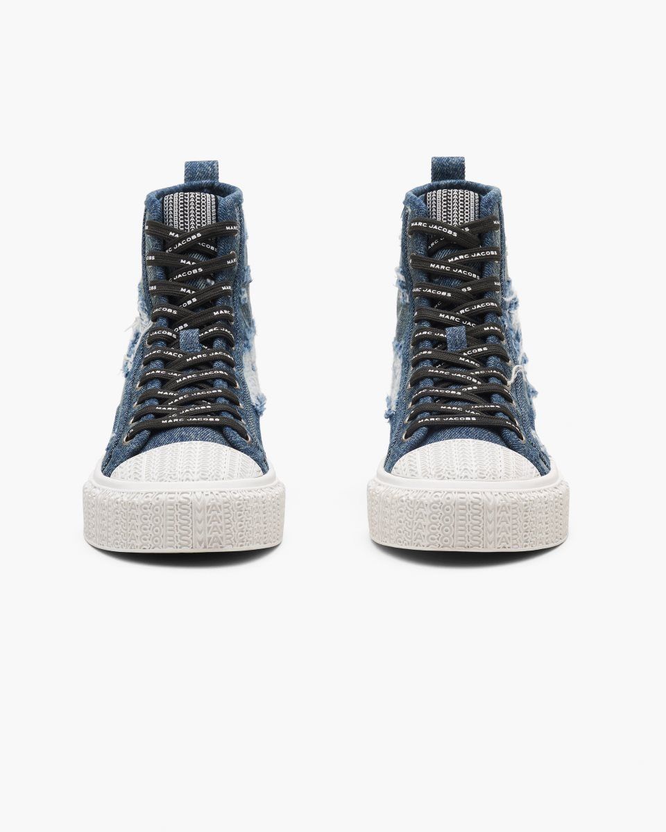 Indigo Marc Jacobs The Rip And Repair Denim High Top Sneaker | 834IHDKUL