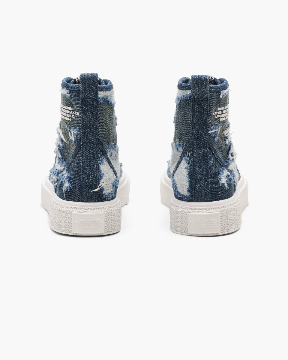 Indigo Marc Jacobs The Rip And Repair Denim High Top Sneaker | 834IHDKUL