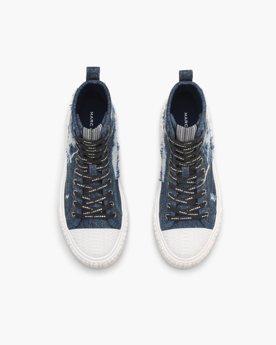 Indigo Marc Jacobs The Rip And Repair Denim High Top Sneaker | 834IHDKUL