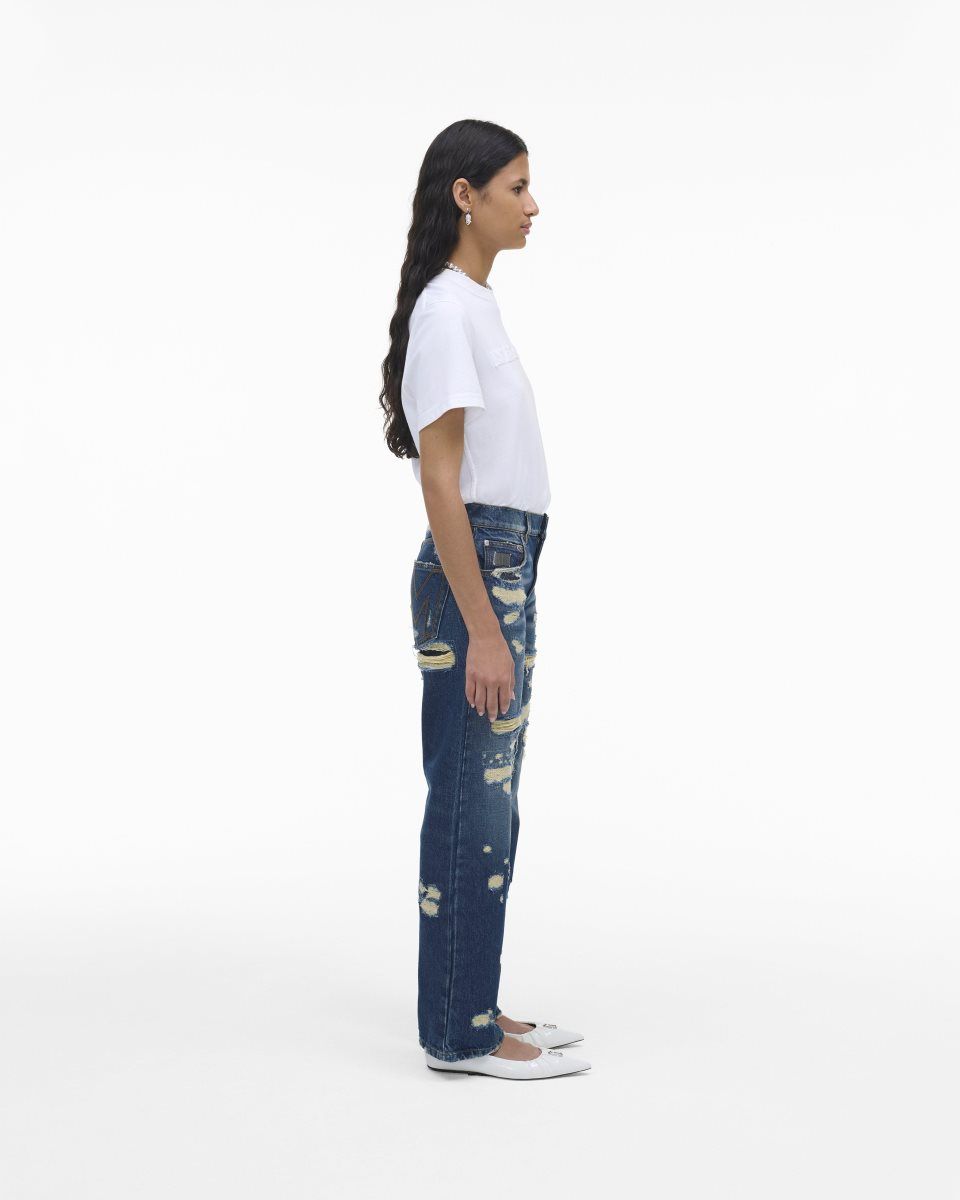 Indigo Marc Jacobs The Rip And Repair Straight Jean | 697AUMXGS