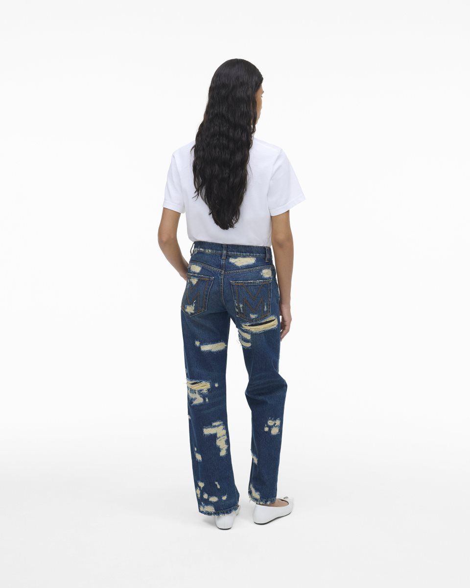 Indigo Marc Jacobs The Rip And Repair Straight Jean | 697AUMXGS