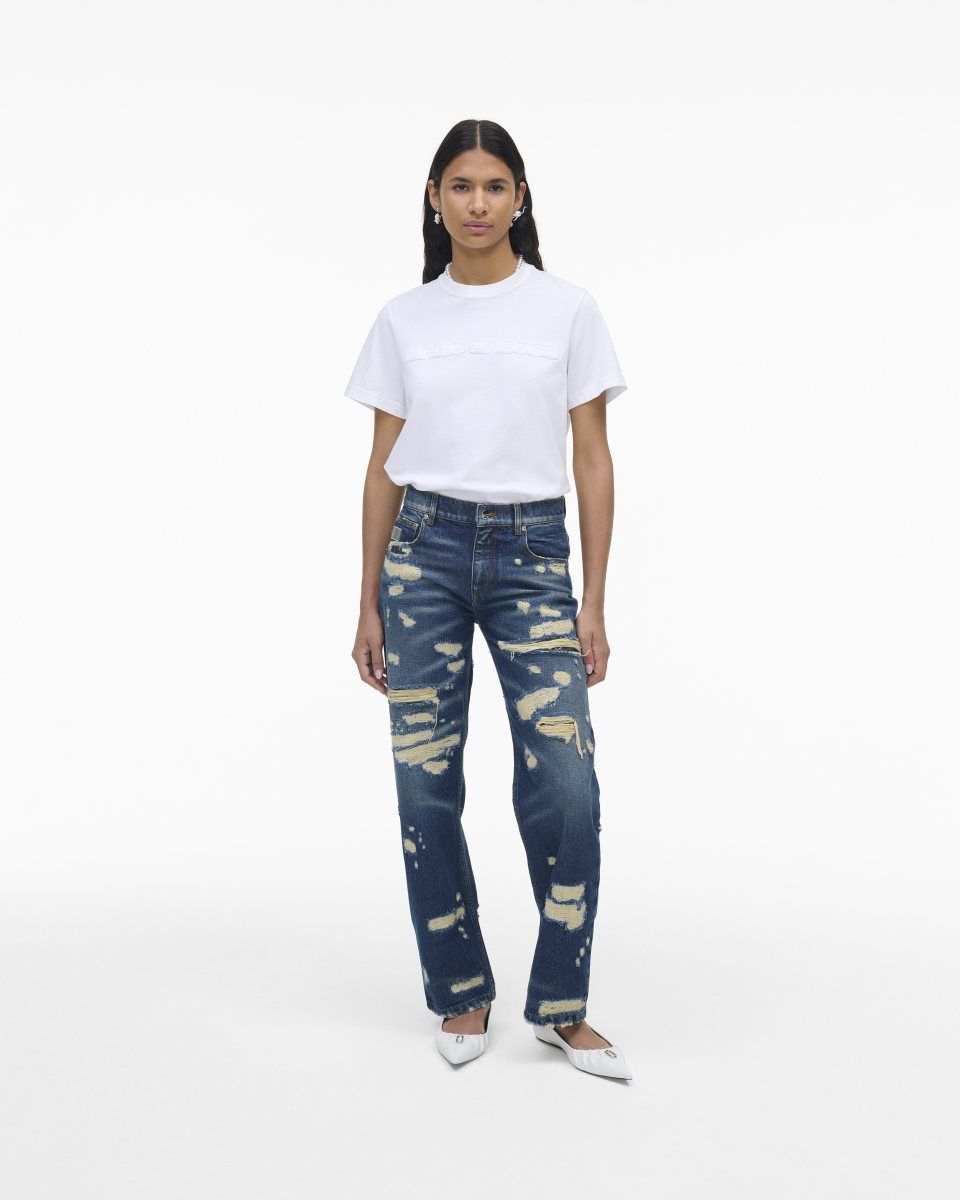 Indigo Marc Jacobs The Rip And Repair Straight Jean | 697AUMXGS