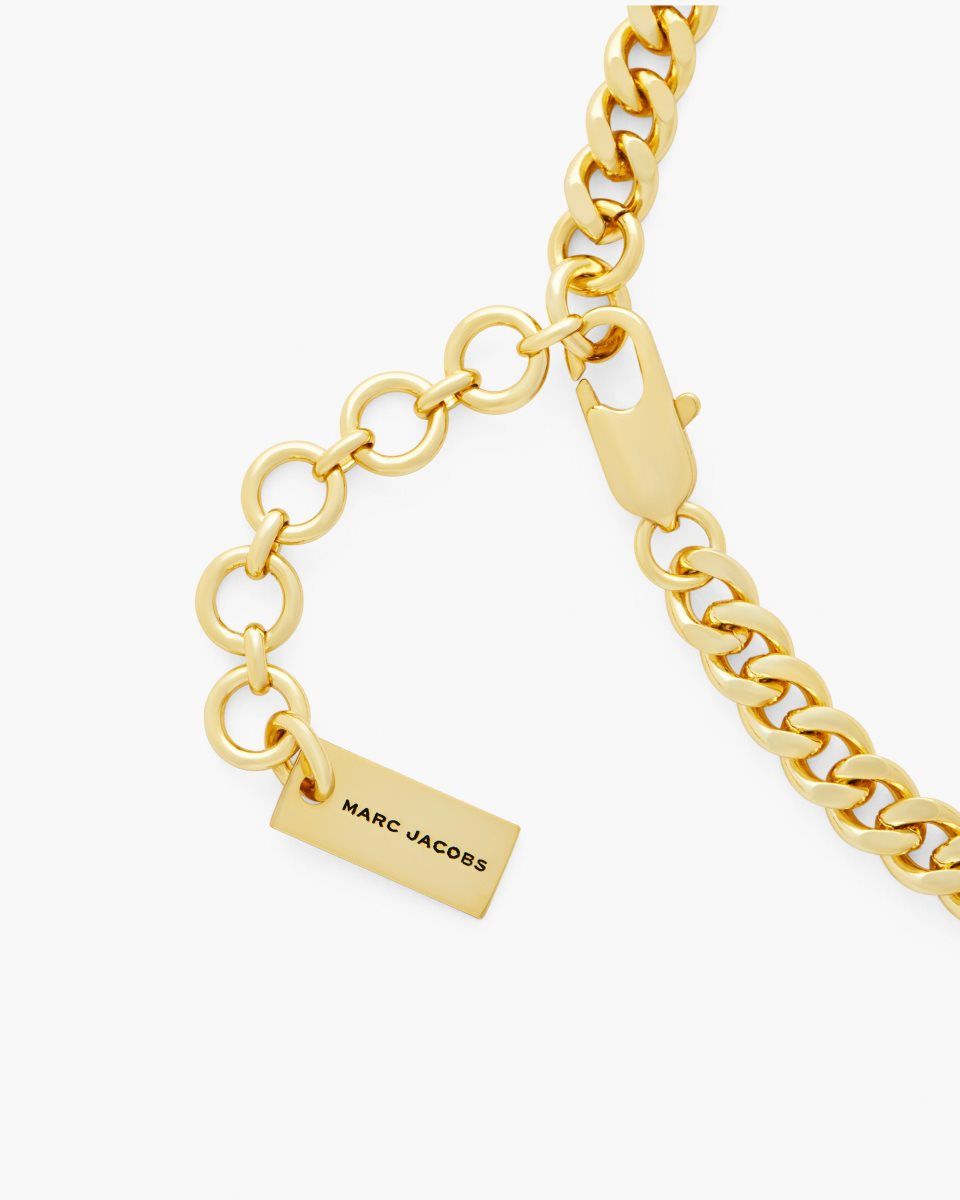 Light Gold Marc Jacobs The Mini Icon Charm Necklace | 061GPHFAO