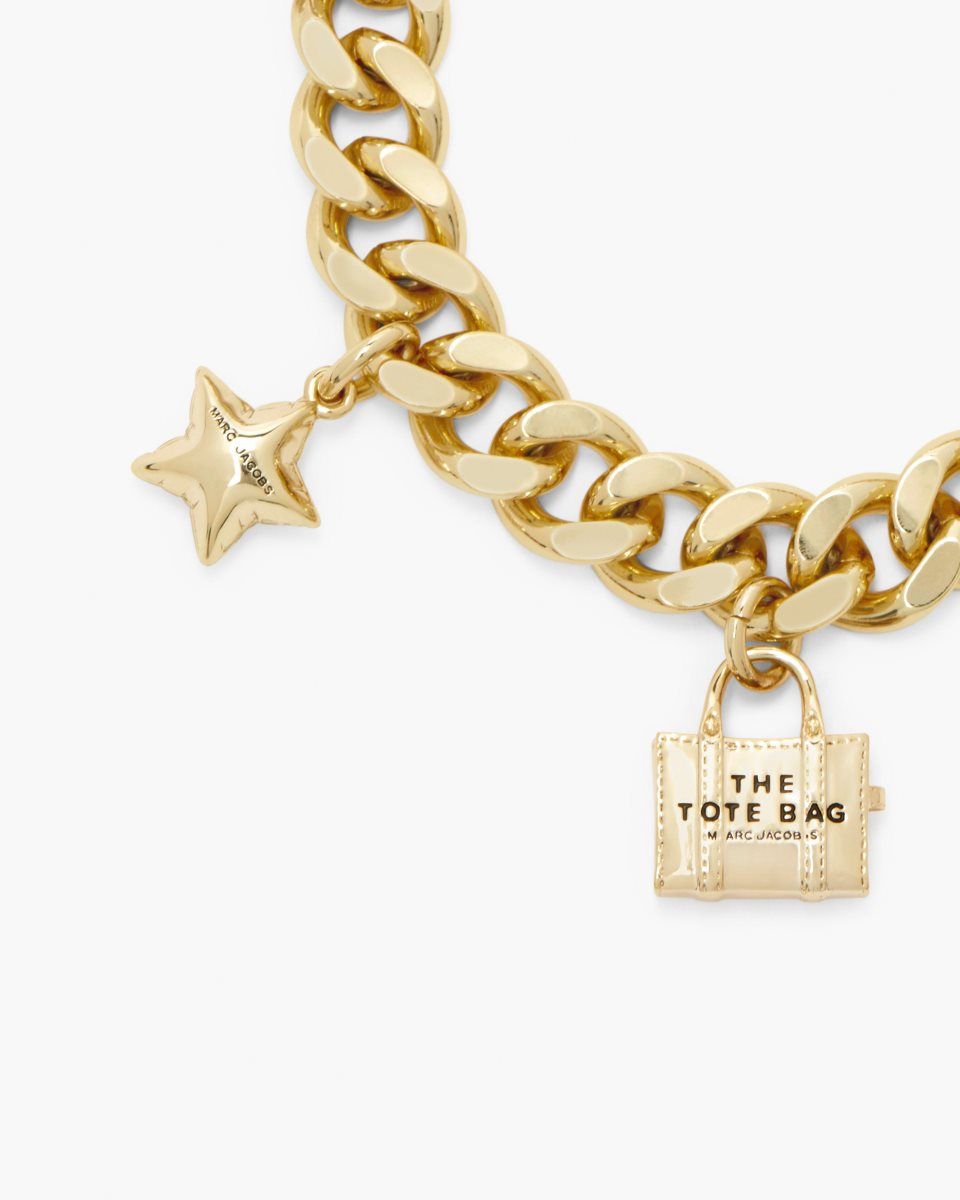 Light Gold Marc Jacobs The Mini Icon Charm Bracelet | 816ZSDXWT