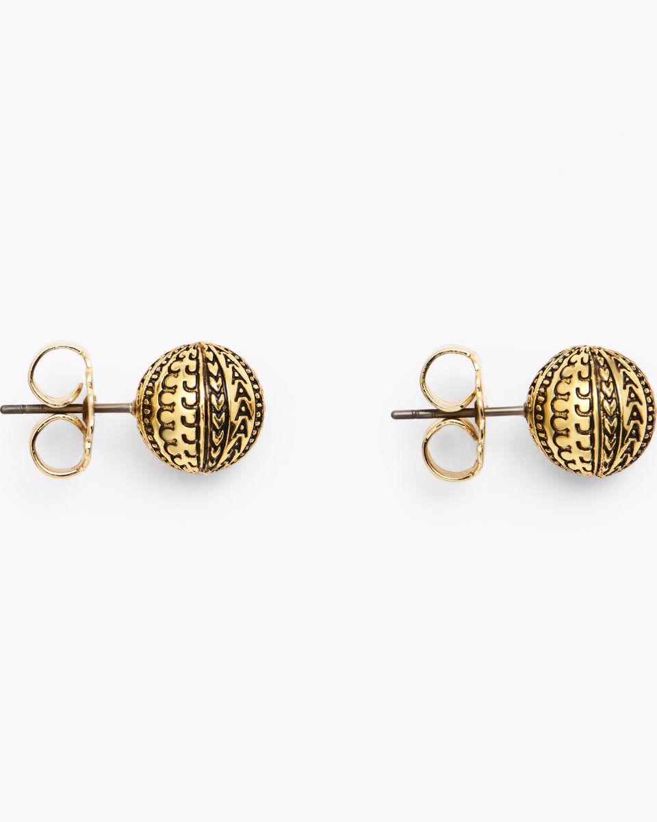 Light Gold Marc Jacobs The Monogram Stud Earrings | 508WBTNYH