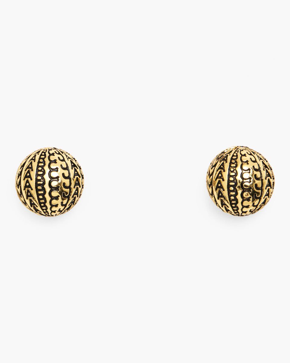 Light Gold Marc Jacobs The Monogram Stud Earrings | 508WBTNYH