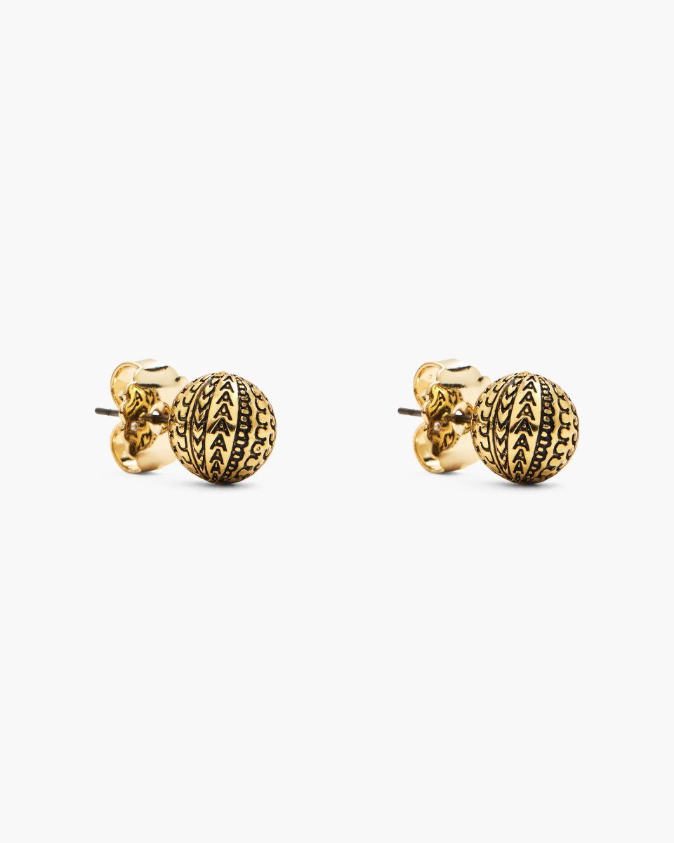 Light Gold Marc Jacobs The Monogram Stud Earrings | 508WBTNYH