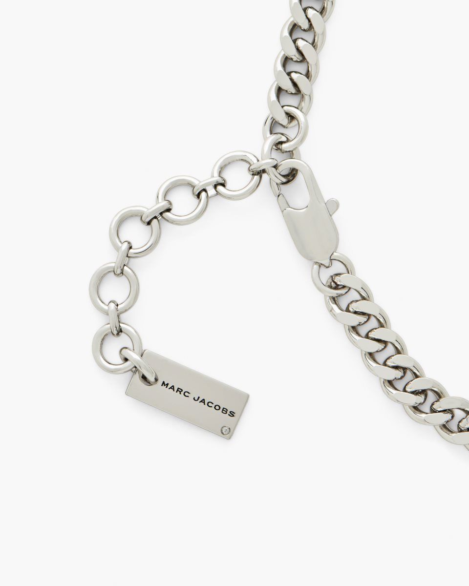 Light Silver Marc Jacobs The Mini Icon Charm Necklace | 689NHJYUE