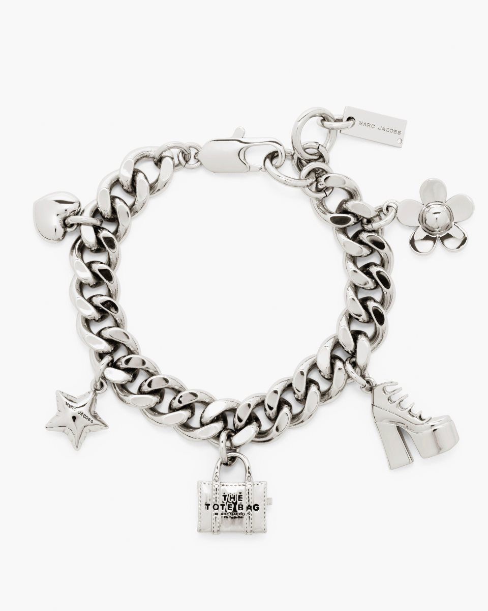 Light Silver Marc Jacobs The Mini Icon Charm Bracelet | 128EXRFTP