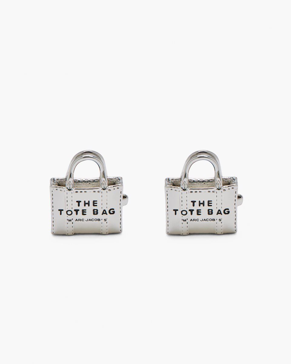 Light Silver Marc Jacobs The Tote Bag Stud Earrings | 861IDLHYP