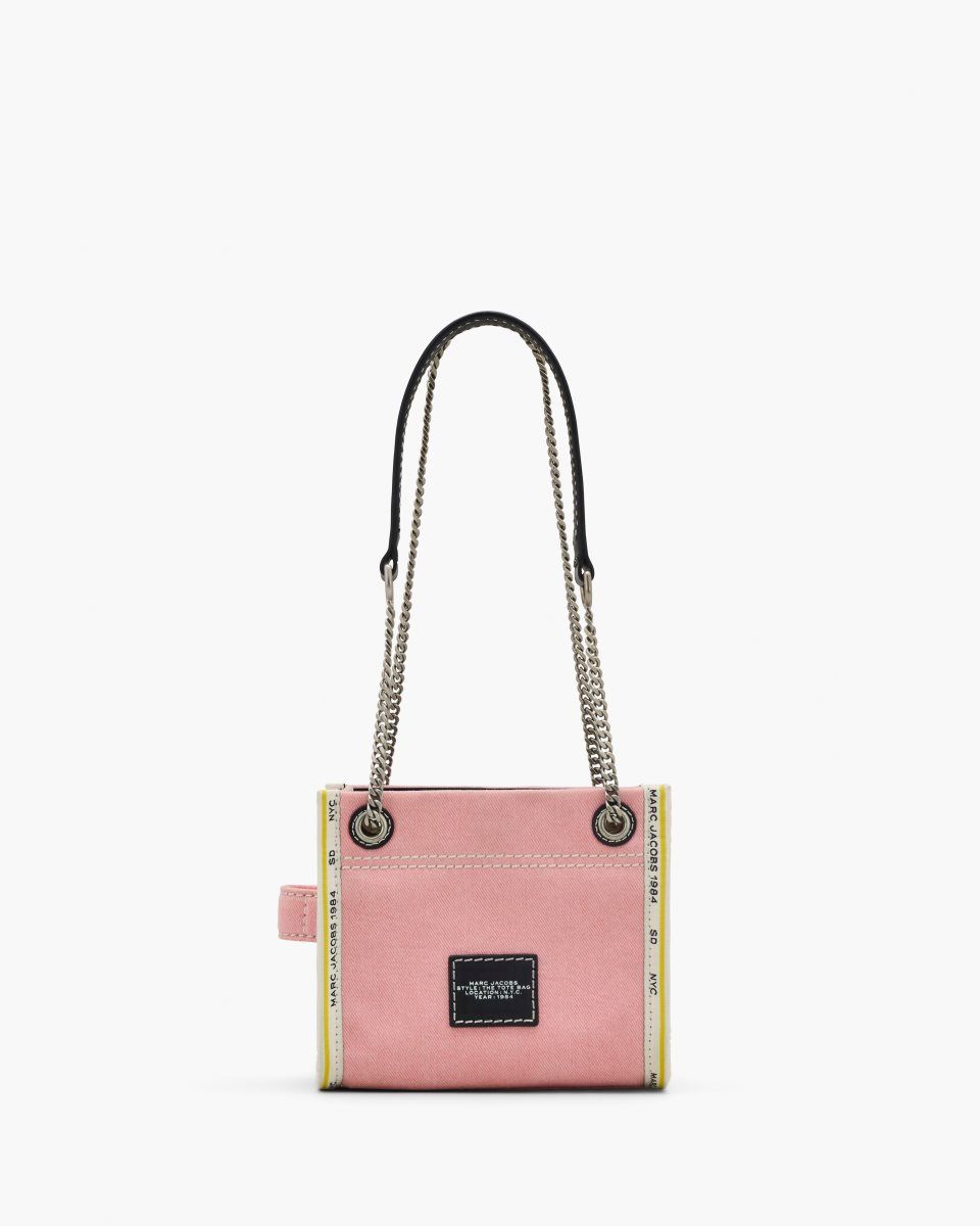 Pink Marc Jacobs The Denim Chain Crossbody Tote Bag | 432MHNEVJ