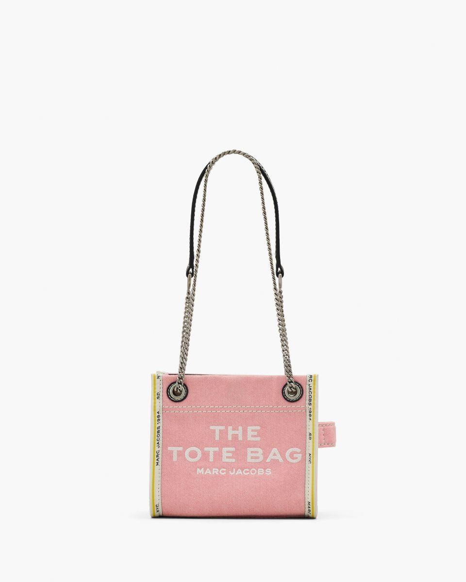 Pink Marc Jacobs The Denim Chain Crossbody Tote Bag | 432MHNEVJ