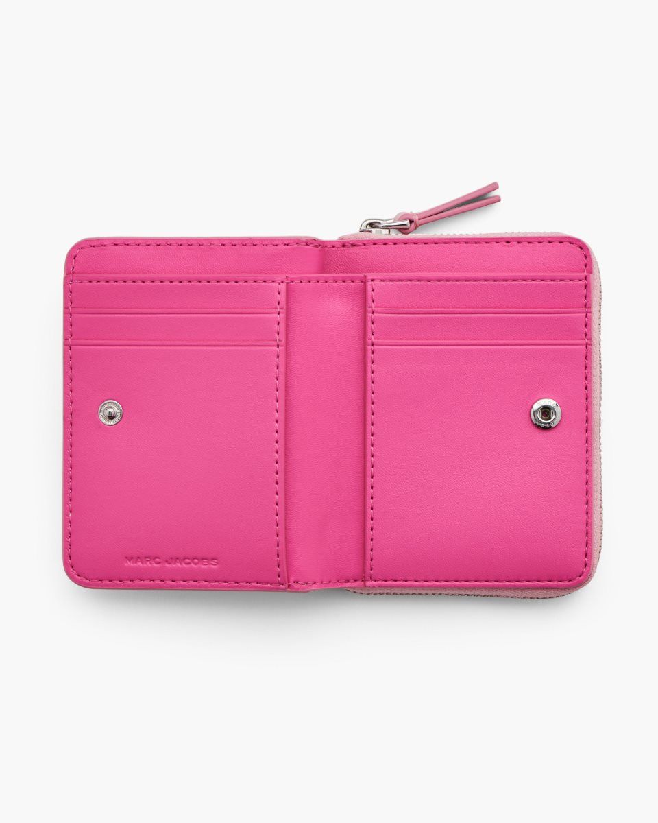 Pink Marc Jacobs The Leather Mini Compact Wallet | 735VYQGSA