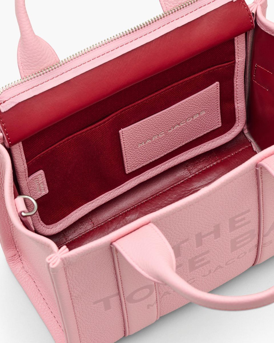 Pink Marc Jacobs The Leather Small Tote Bag | 705QBHAGU