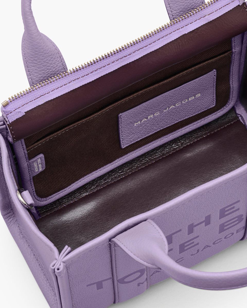 Purple Marc Jacobs The Leather Small Tote Bag | 590UHBGCD