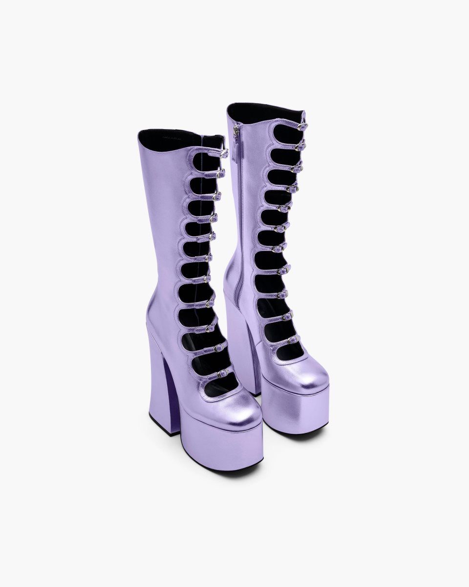 Purple Marc Jacobs The Metallic Kiki Knee High Boot | 043UFVHPX