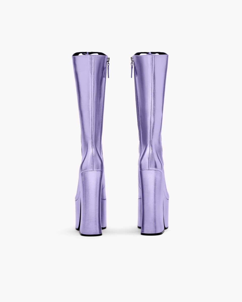 Purple Marc Jacobs The Metallic Kiki Knee High Boot | 043UFVHPX