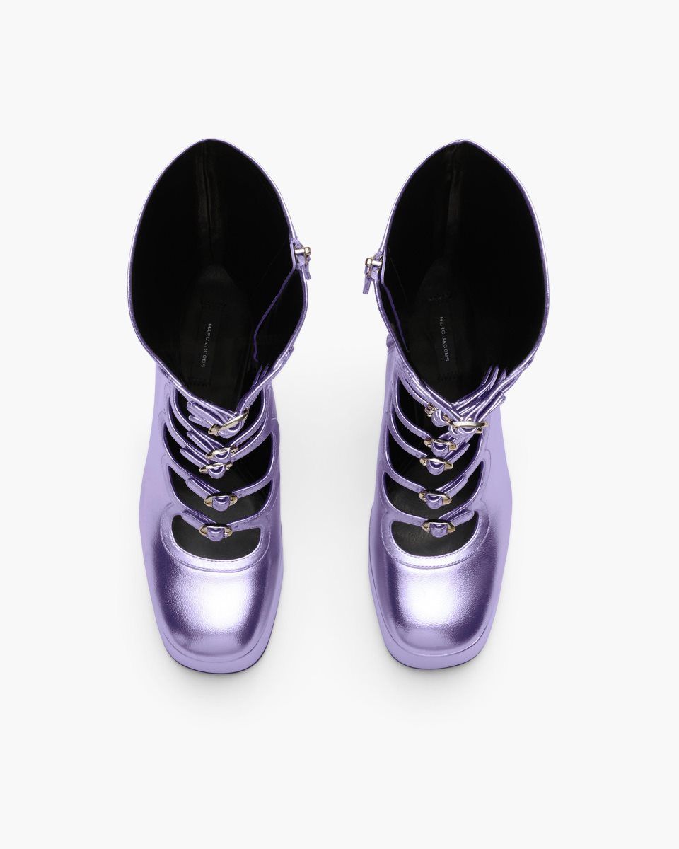 Purple Marc Jacobs The Metallic Kiki Knee High Boot | 043UFVHPX