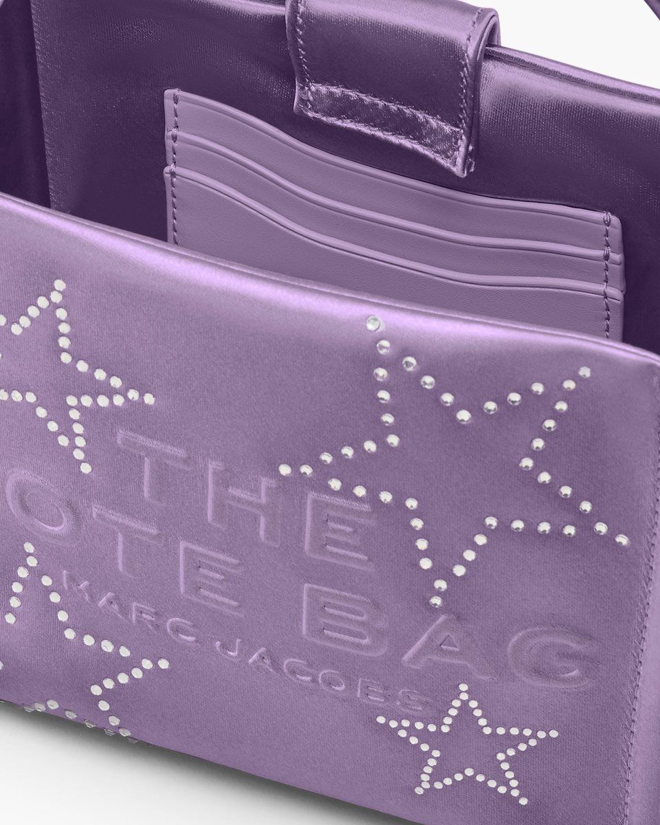 Purple Marc Jacobs The Star Satin Mini Tote Bag | 897CEYRBV