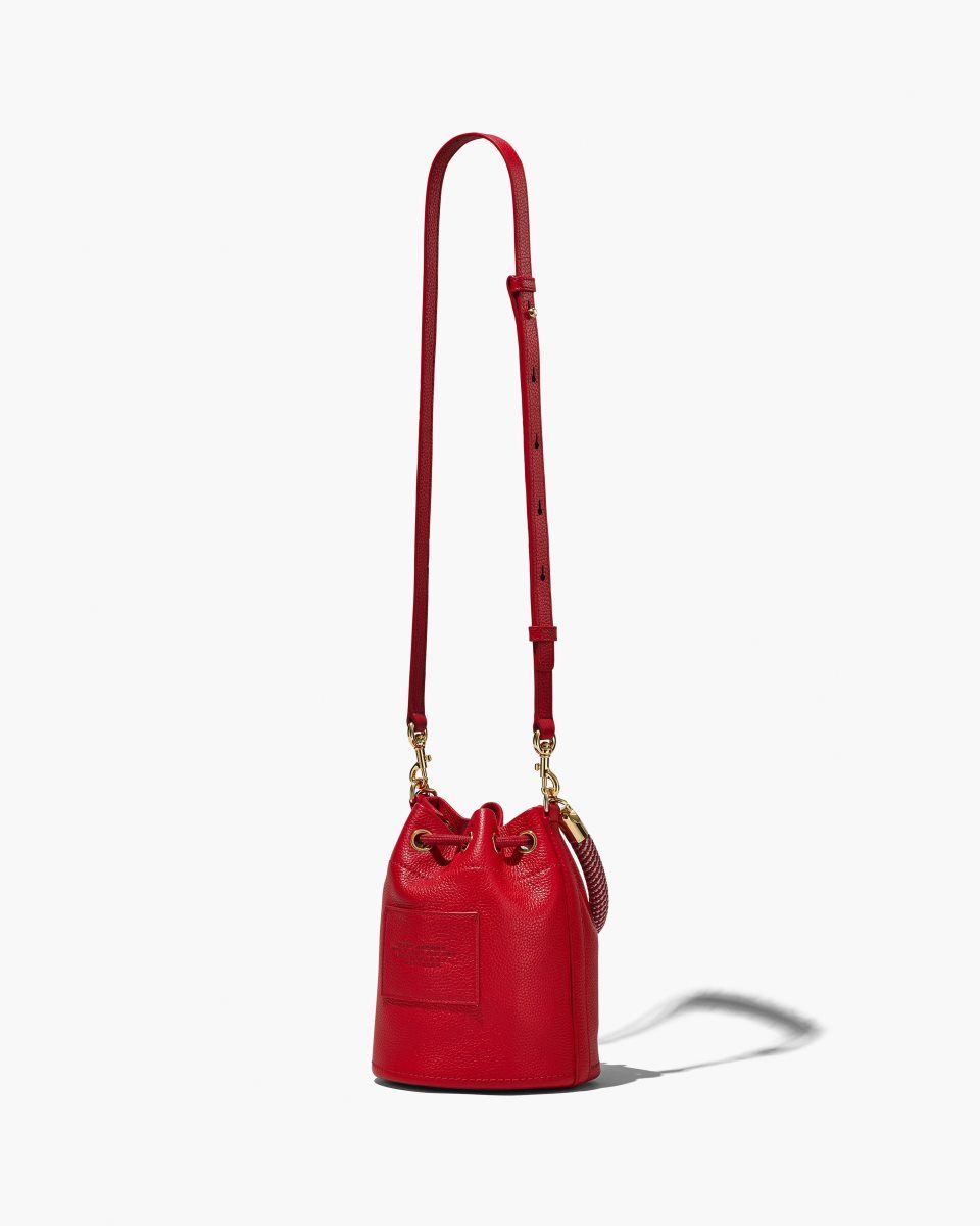 Red Marc Jacobs The Leather Bucket Bag | 871CLDQNF