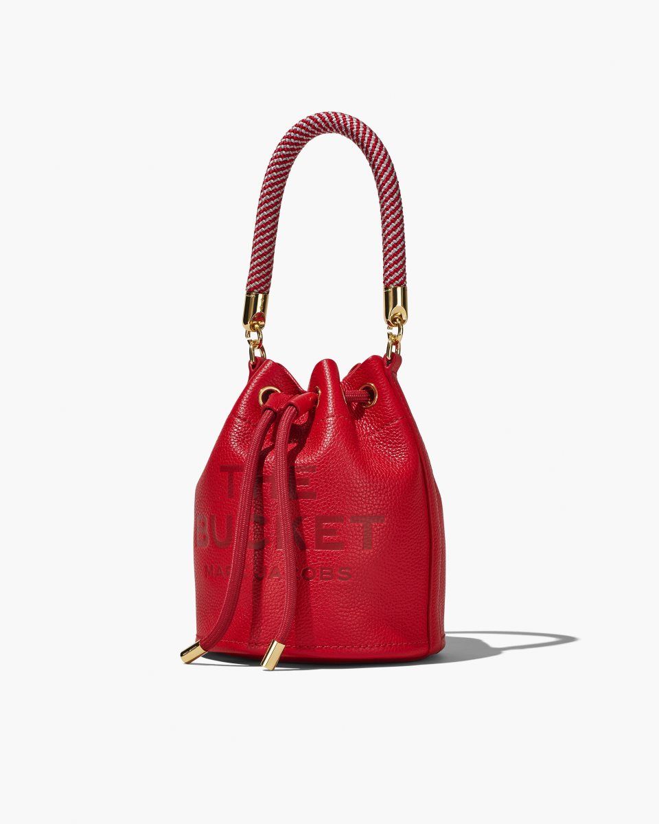 Red Marc Jacobs The Leather Bucket Bag | 871CLDQNF