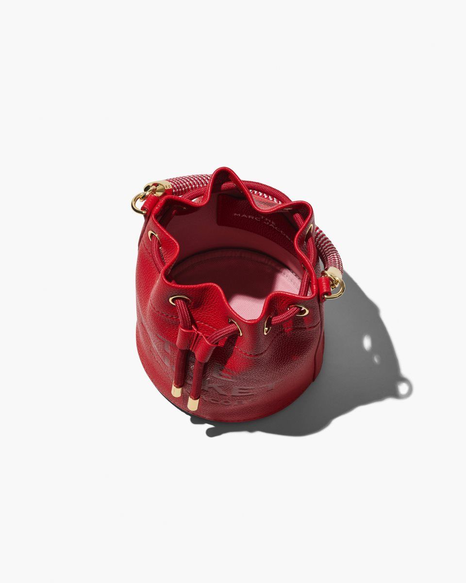 Red Marc Jacobs The Leather Bucket Bag | 871CLDQNF