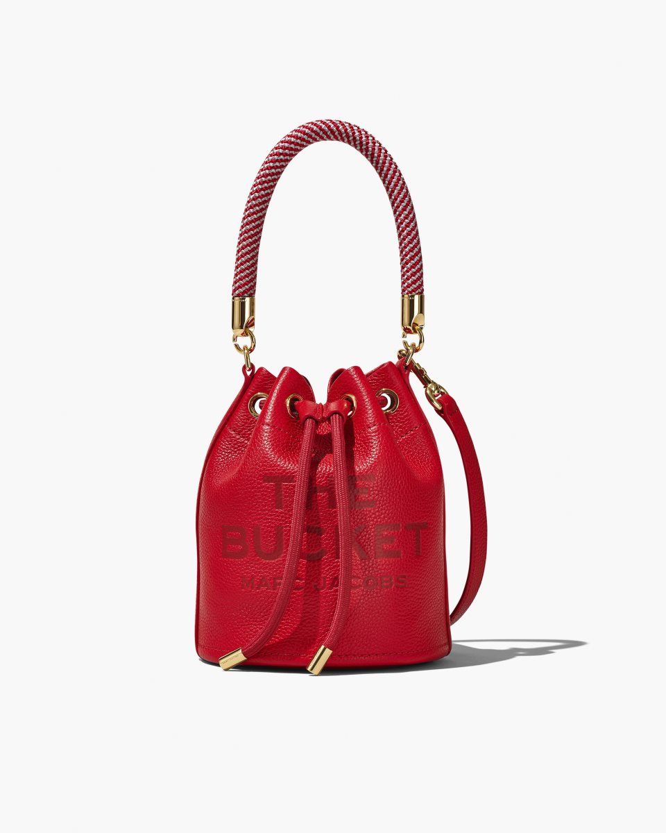 Red Marc Jacobs The Leather Bucket Bag | 871CLDQNF