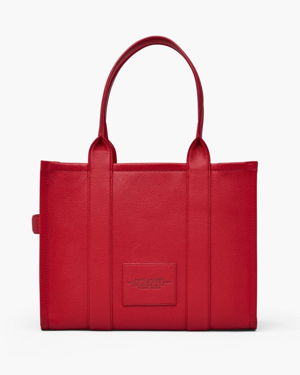 Red Marc Jacobs The Leather Large Tote Bag | 276EWRHMZ