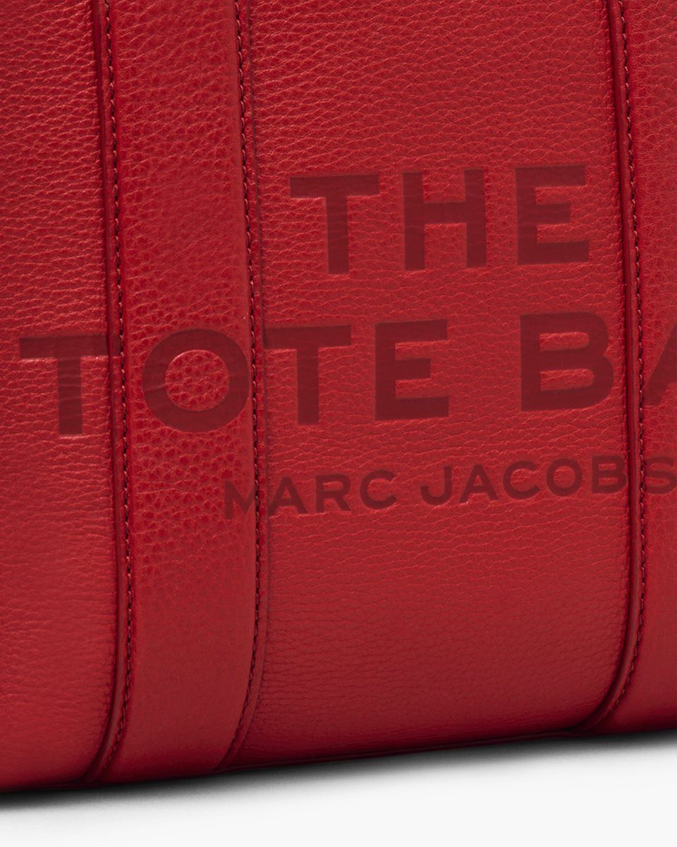 Red Marc Jacobs The Leather Small Tote Bag | 893YGXEVM