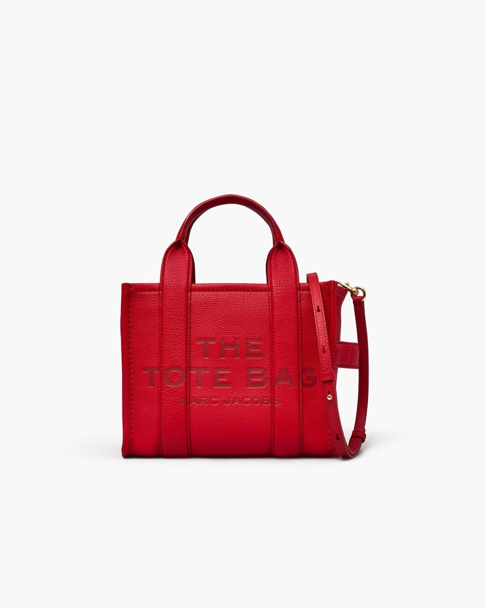 Red Marc Jacobs The Leather Small Tote Bag | 893YGXEVM