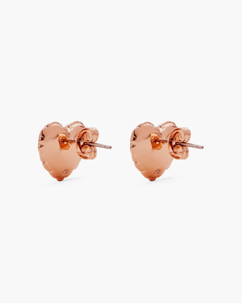 Rose Gold Marc Jacobs Balloon Heart Earrings | 615TYSOXK