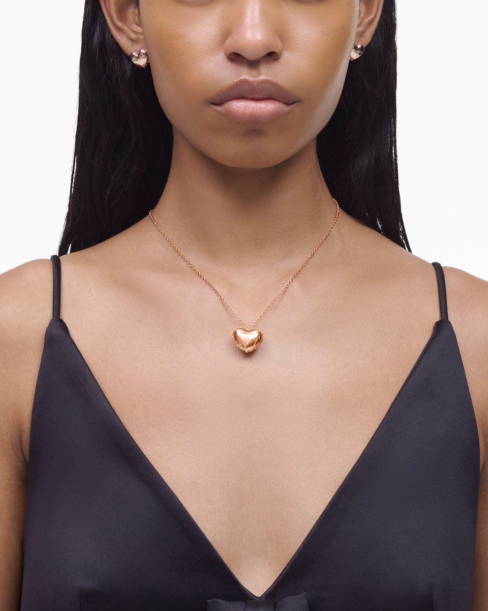 Rose Gold Marc Jacobs Balloon Heart Necklace | 469TRIKCU