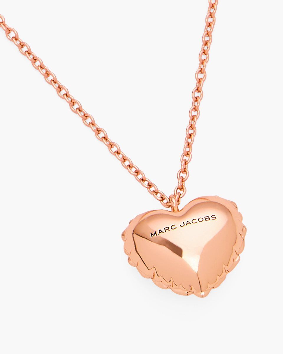 Rose Gold Marc Jacobs Balloon Heart Necklace | 469TRIKCU