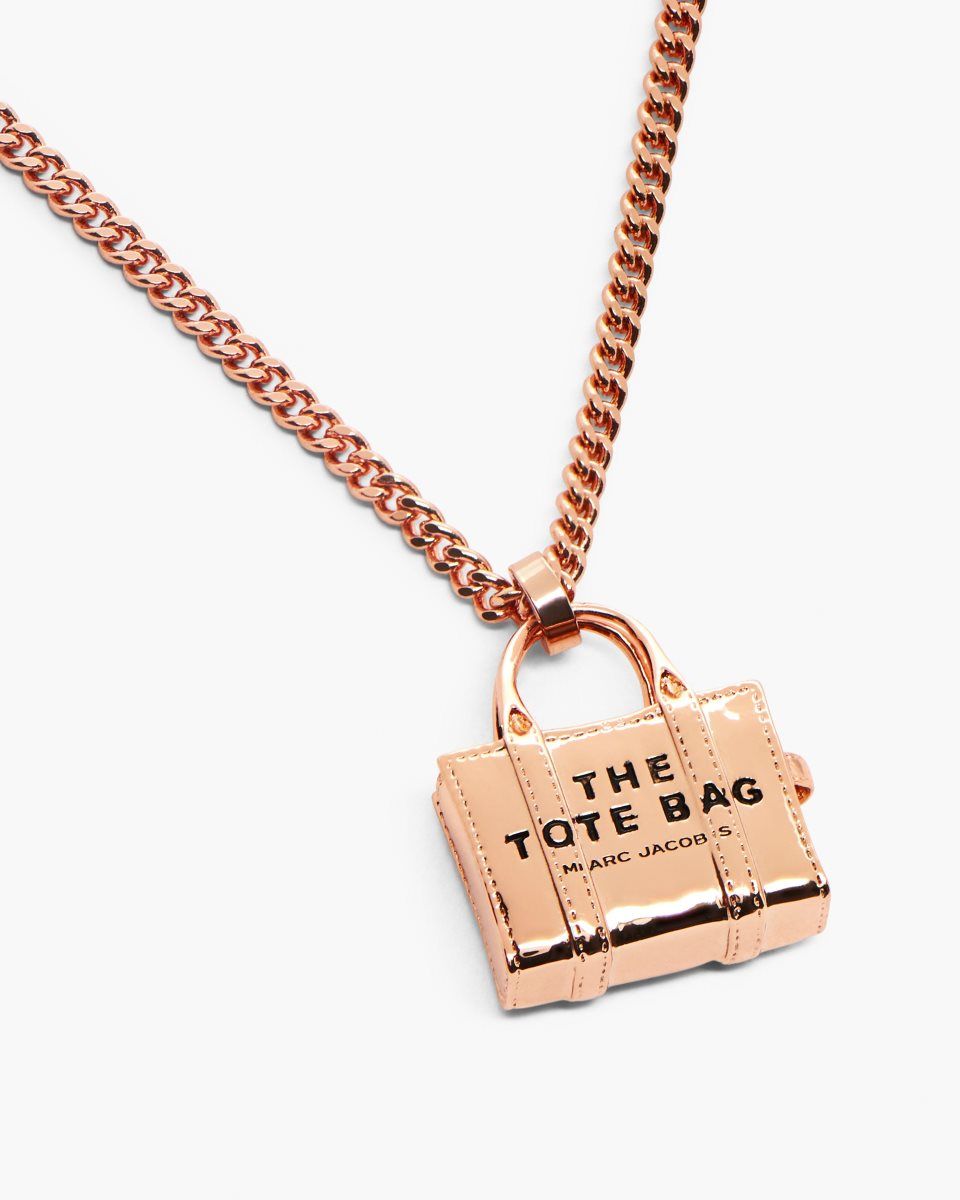 Rose Gold Marc Jacobs The Tote Bag Necklace | 064WMETZJ