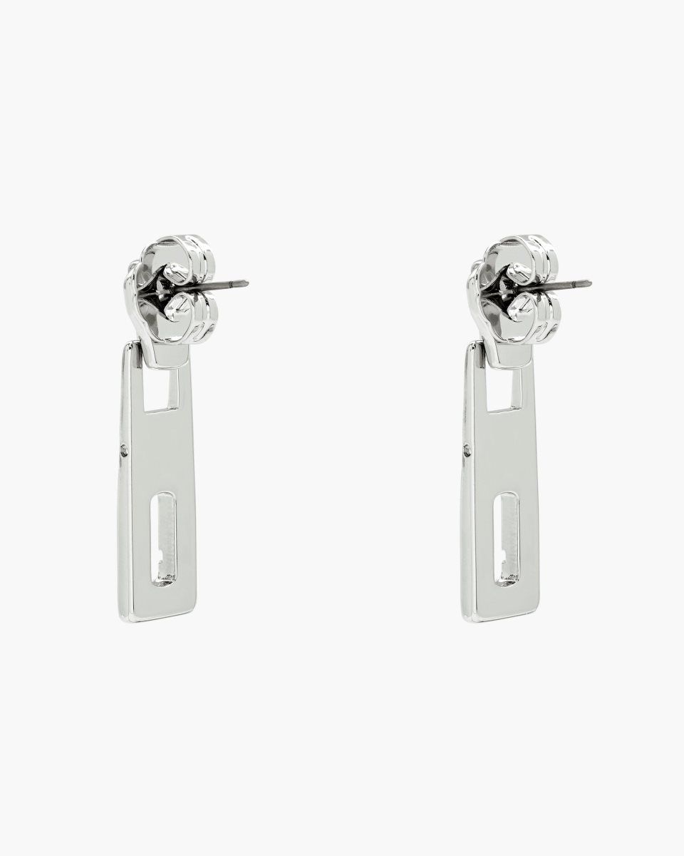 Silver Marc Jacobs J Marc Zipper Earrings | 687VWYFSM