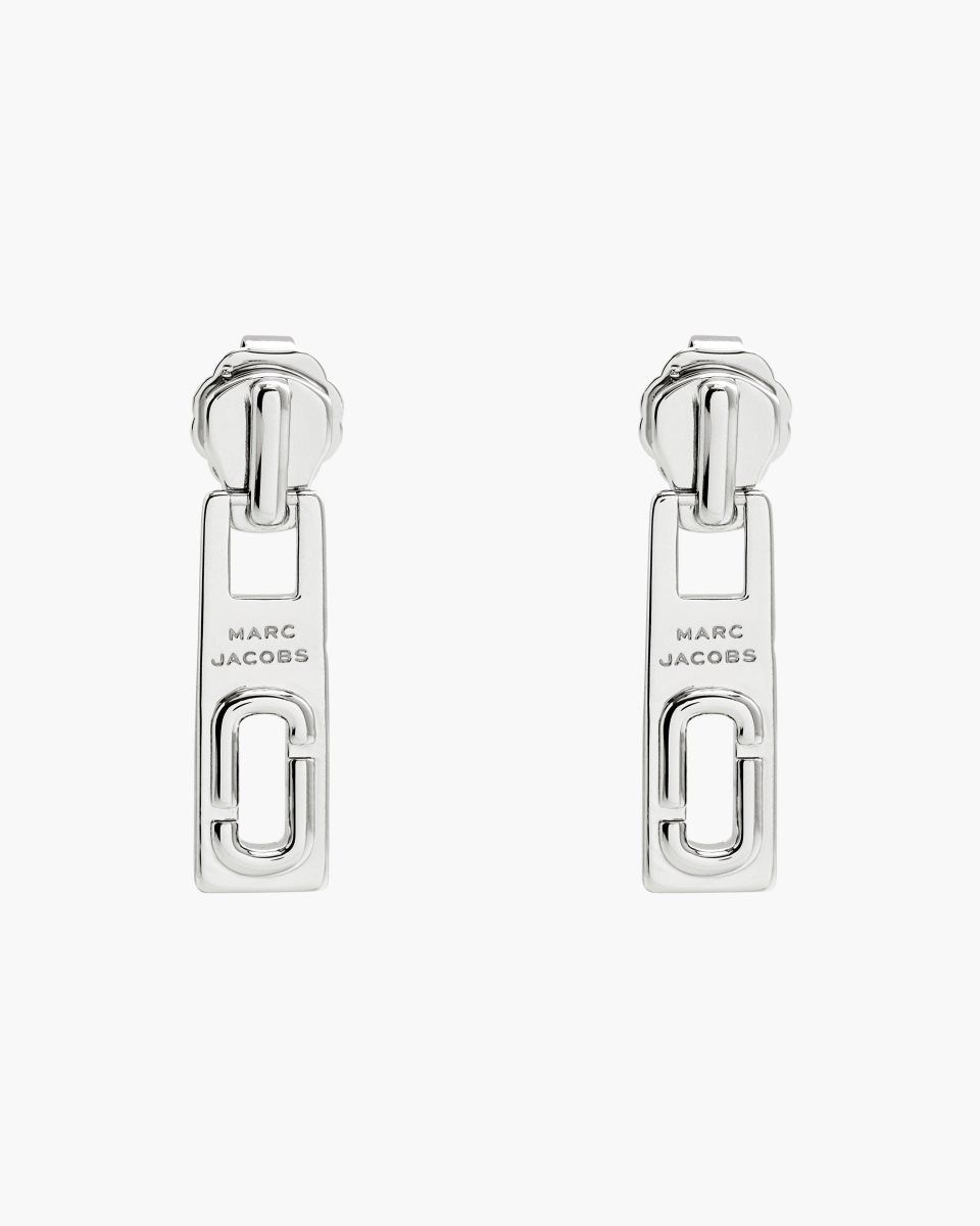 Silver Marc Jacobs J Marc Zipper Earrings | 687VWYFSM