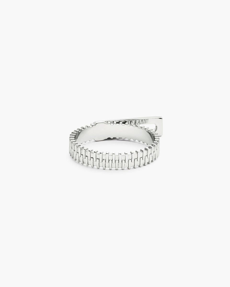 Silver Marc Jacobs J Marc Zipper Ring | 049HCEOPV