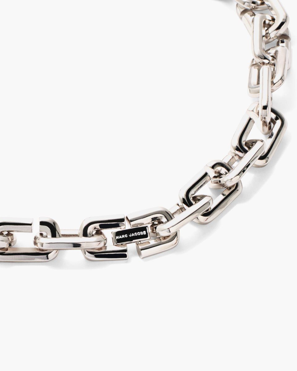 Silver Marc Jacobs The J Marc Chain Link Necklace | 543IETNRU