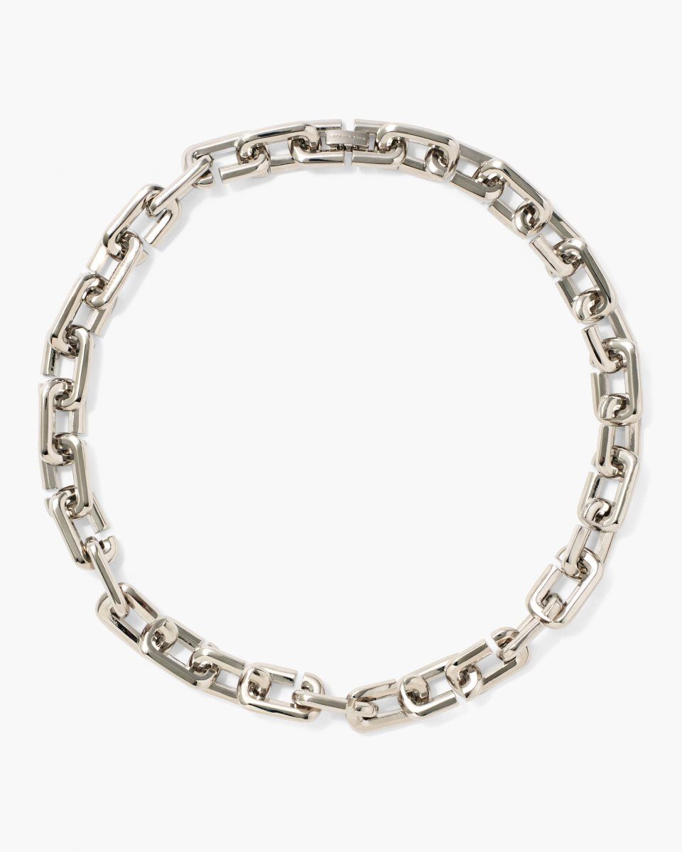 Silver Marc Jacobs The J Marc Chain Link Necklace | 543IETNRU