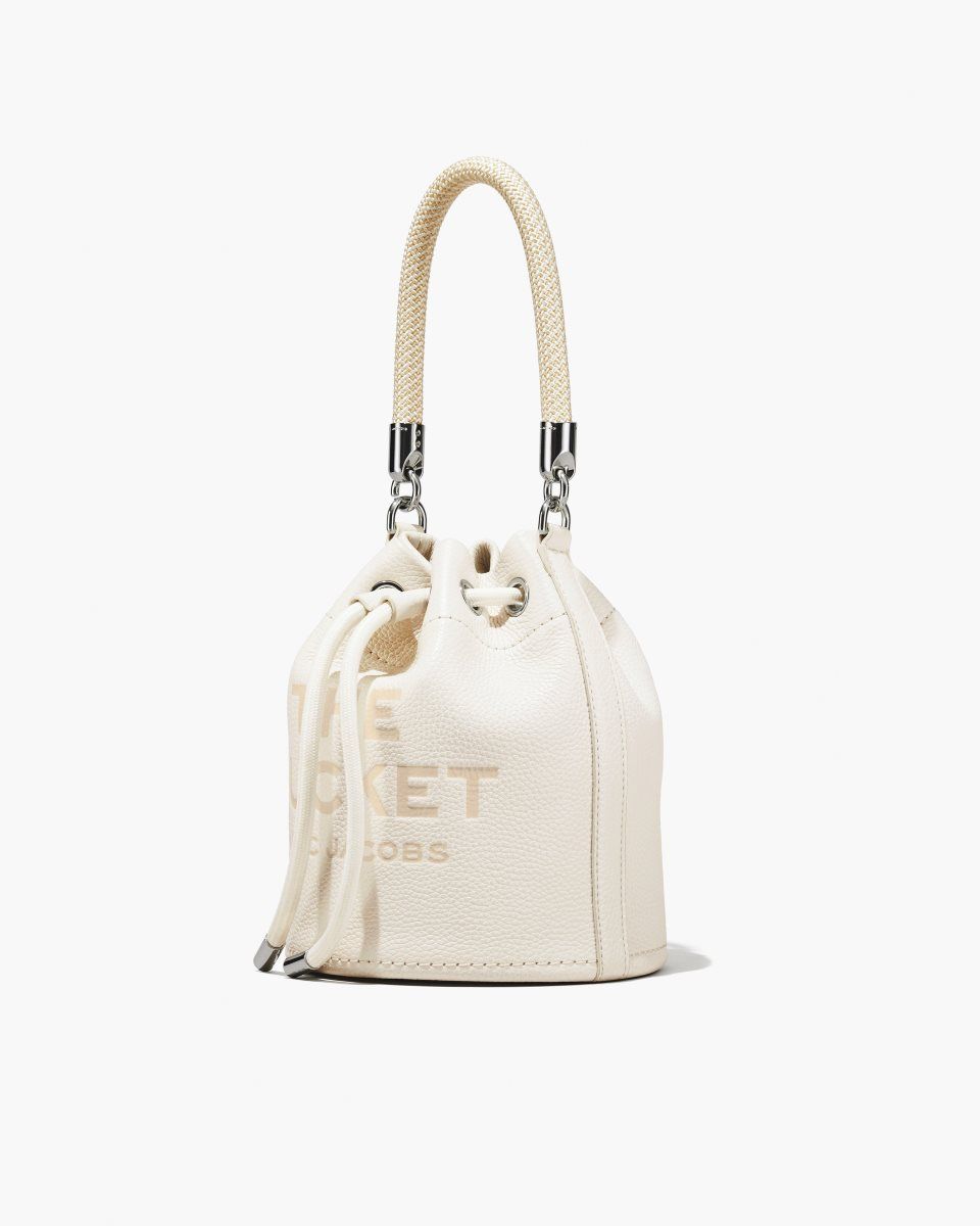 Silver Marc Jacobs The Leather Bucket Bag | 506NLBIJP