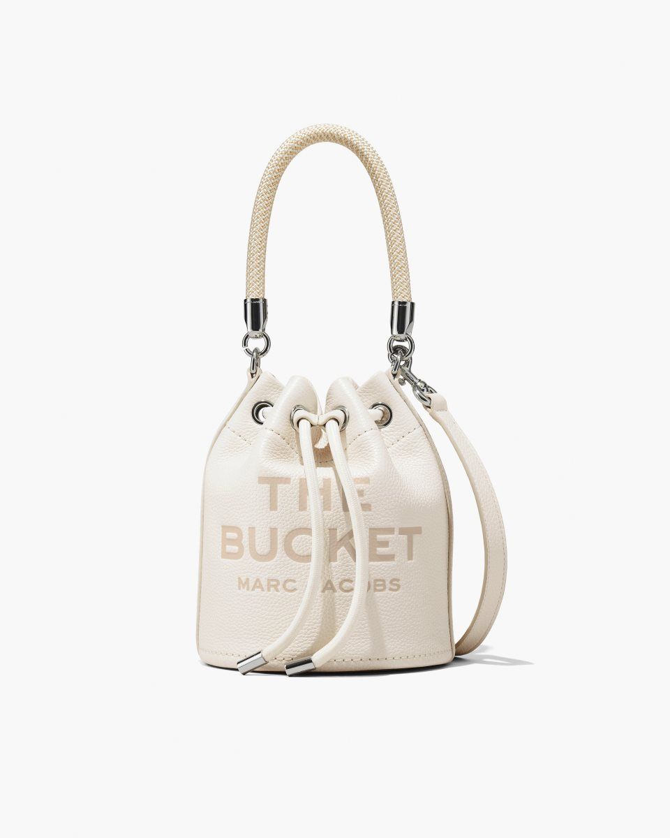 Silver Marc Jacobs The Leather Bucket Bag | 506NLBIJP