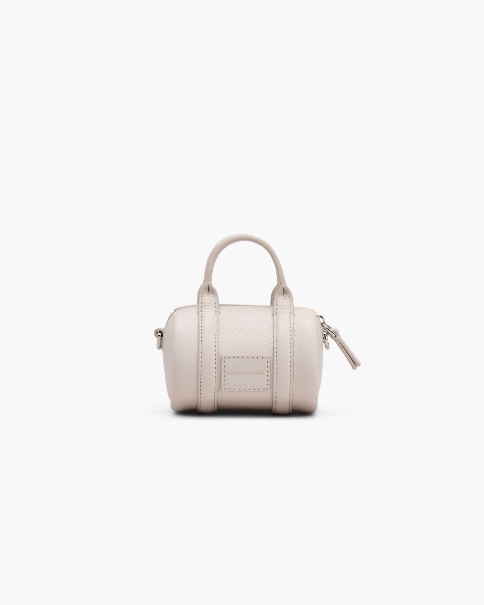 Silver Marc Jacobs The Leather Nano Duffle Crossbody | 537JUOPLE