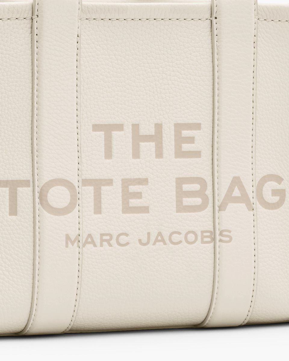 Silver Marc Jacobs The Leather Small Tote Bag | 738OPLBHI