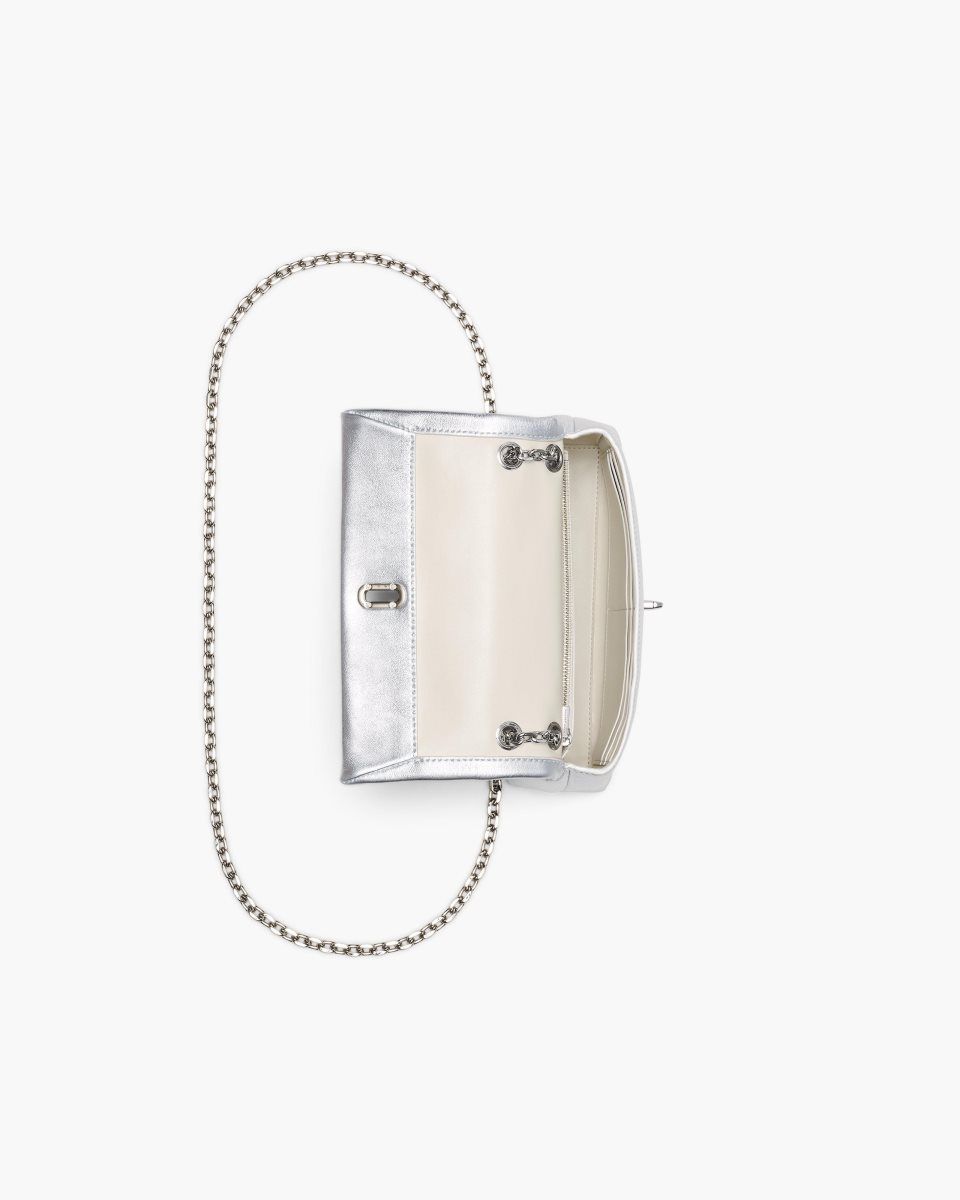 Silver Marc Jacobs The Metallic Dual Chain Wallet | 486ZUGIKQ