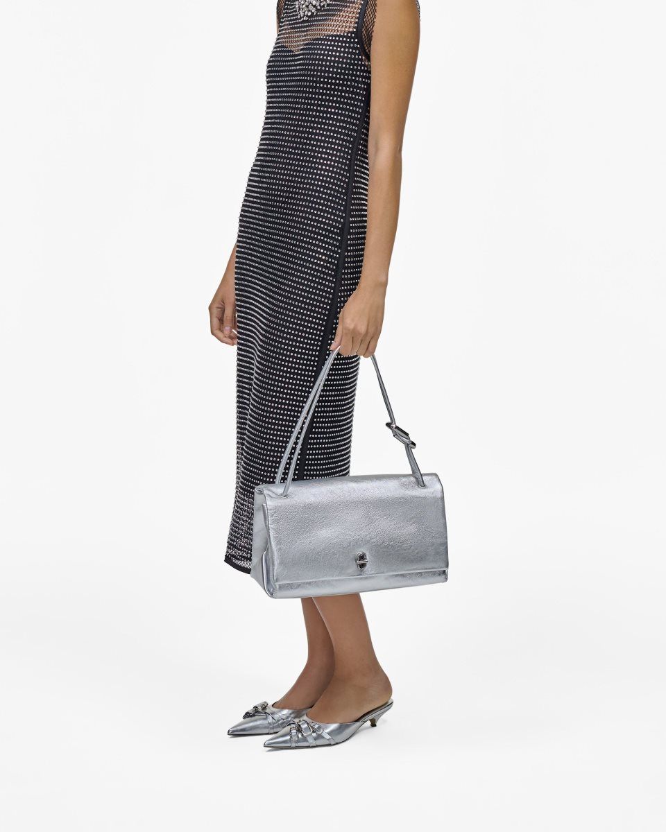 Silver Marc Jacobs The Metallic Large Dual Bag | 792NJCUZD