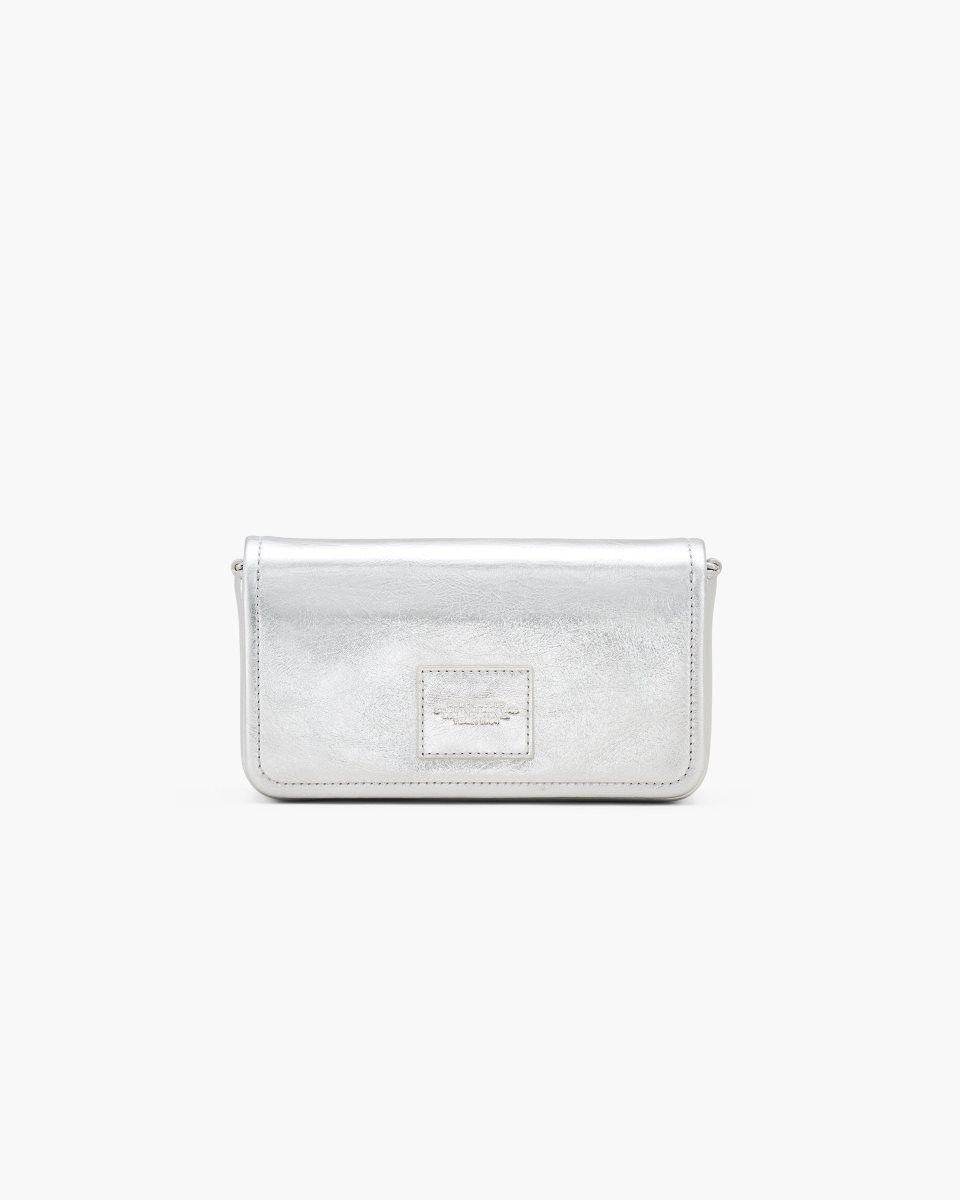 Silver Marc Jacobs The Metallic Leather Chain Mini Bag | 357GJNLMQ